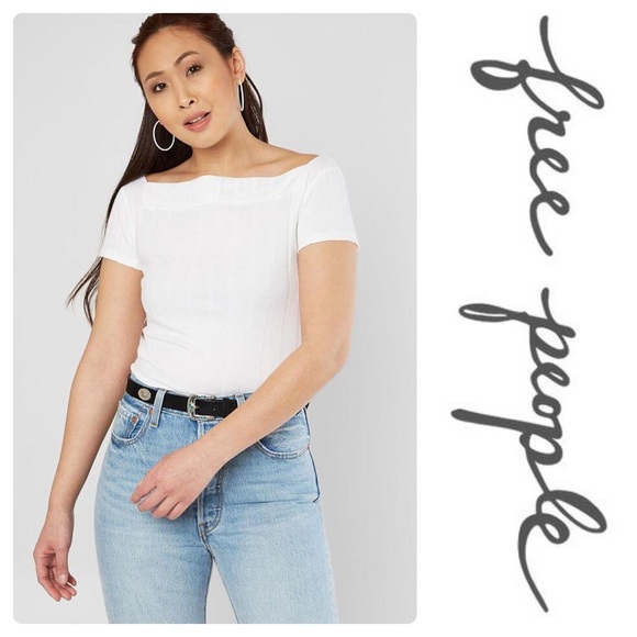 New Free People Ahoy T-Shirt In White - Picture 6 of 8